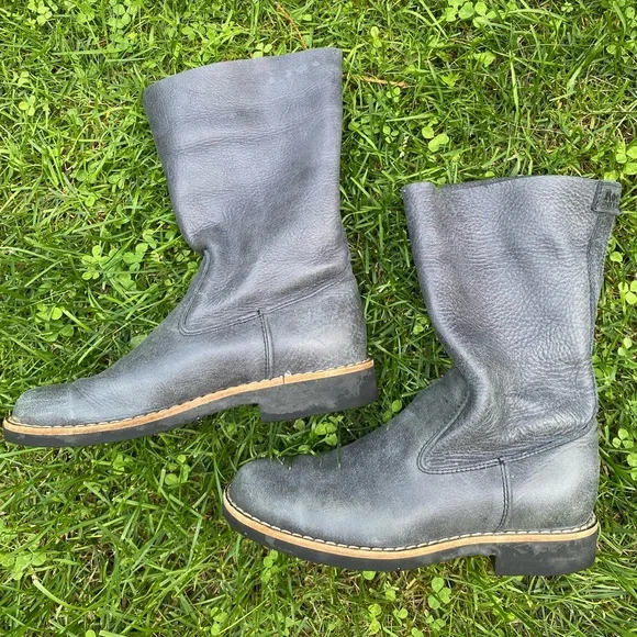 ROOTS classic rollover tribe boots in charcoal grey size 6 - Picture 3 of 9